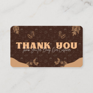 Visite Carte de Remerciement Amateur de Café Merci