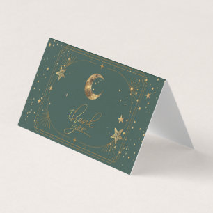 Visite Carte de remerciement cadre lune étoiles céleste