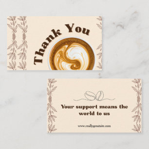 Visite Carte de remerciement café avec latte art