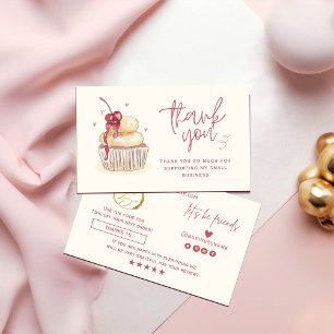 Visite Carte de remerciement Cupcake à l'aquarelle