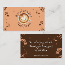 Carte de remerciement d'art de latte de salon de c