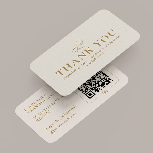 Visite Carte de remerciement de l'artiste du Studio de Ci (Elegant Lash Studio Artist Review Thank You Card
)
