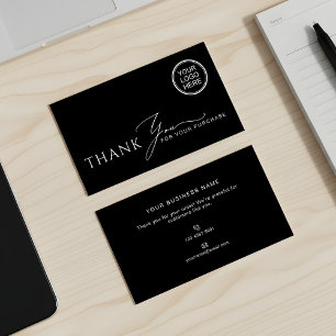 Visite Carte de remerciement d'entreprise pour emballage