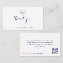 Carte de remerciement élégante pour entreprise ave