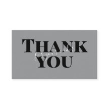 Carte de remerciement grise et audacieuse pour les