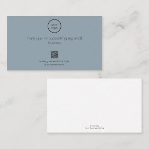 Visite Carte de remerciement Logo Code QR Emballage Inser