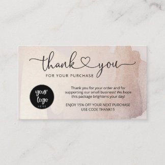 Visite Carte de remerciement pour commande de petite entr