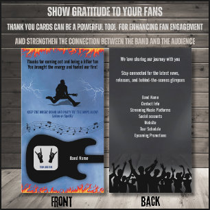Visite Carte de remerciement pour fan de groupe ou musici