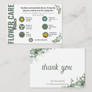 Visite Carte de remerciement pour les soins des fleurs de