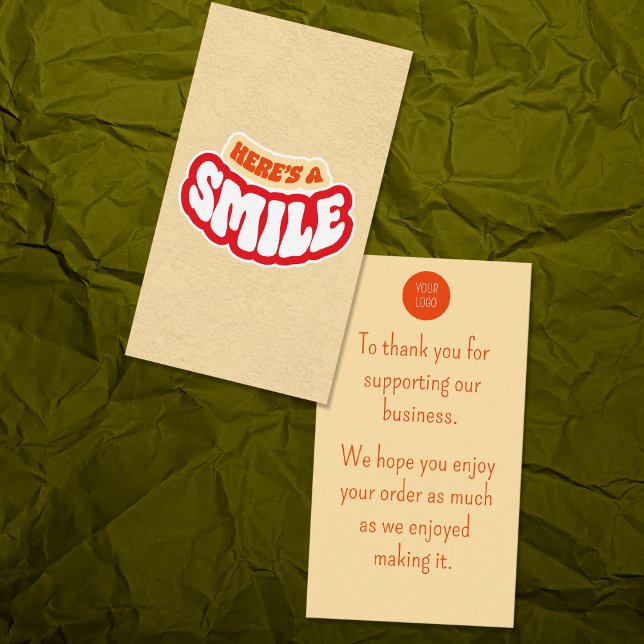 Visite Carte de remerciement pour petit client (Small Business Card - Cream 2)