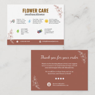 Visite Carte de remerciement pour soins de fleurs en terr