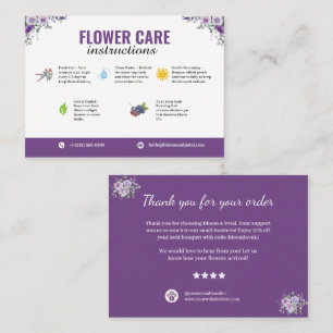 Visite Carte de remerciement pour soins des fleurs floral