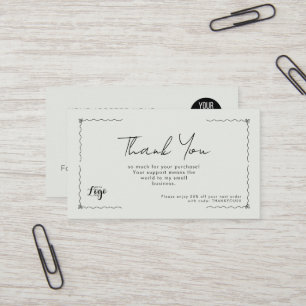 Visite Carte de Remerciement pour Votre Achat Petite Cart