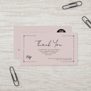 Visite Carte de Remerciement pour Votre Achat Petite Entr