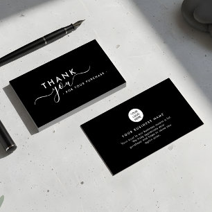 Visite Carte de remerciement professionnelle noire élégan