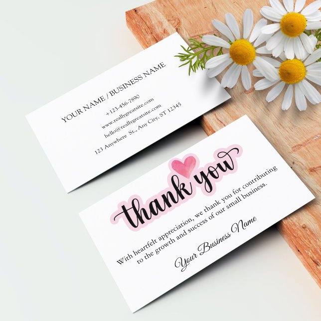 Visite Carte De Remerciement Professionnelle Personnalisé (Personalized Business Thank Card For Your Order)