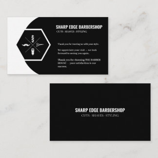 Visite Carte de remerciement Sharp Edge Barbershop