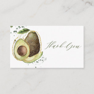 Visite Carte de remerciements Baby shower Avocado