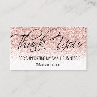Visite Carte de remerciements Blush Parties scintillant C