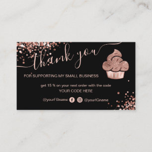 Visite Carte de remerciements Cupcake Bakery Chef pâtissi