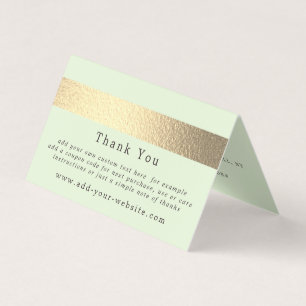 Visite Carte de remerciements de logo minimaliste Gold Fo