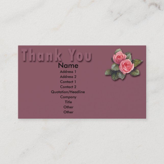 Visite Carte de remerciements floral (Devant)