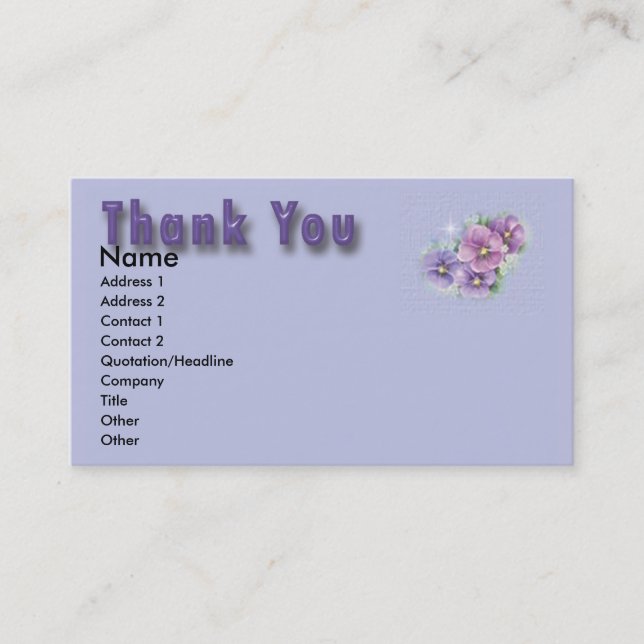 Visite Carte de remerciements floral (Devant)