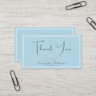 Visite Carte de remerciements minimaliste bleu profession