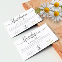 Carte de remerciements professionnel personnalisé