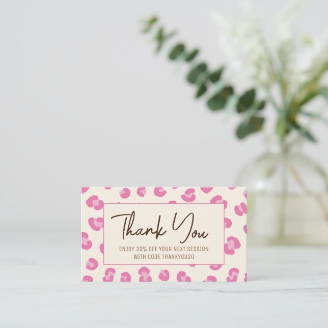 Visite Carte de Remise Merci Rose (Debout devant)