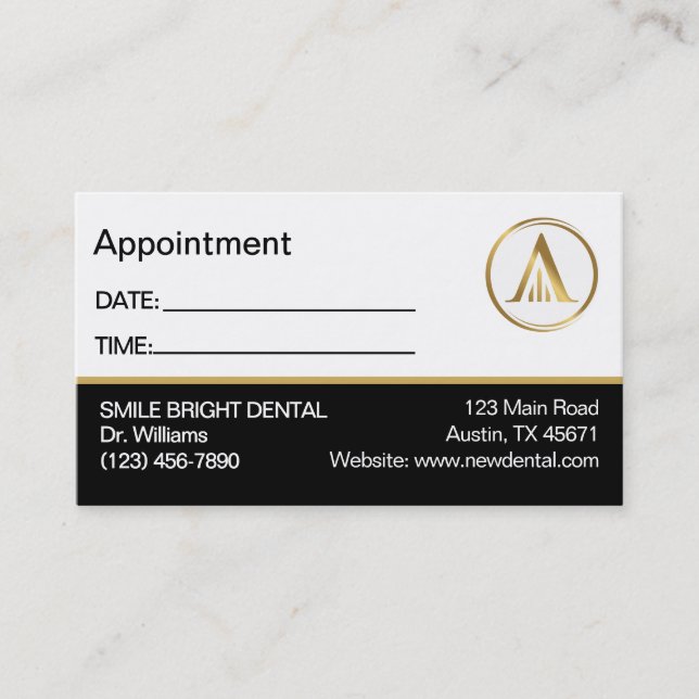 Visite Carte de rendez-vous avec logo professionnel d'ent (Devant)