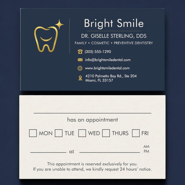 Visite Carte de rendez-vous chez le dentiste Sourire Doré (Créateur téléchargé)