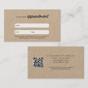 Visite Carte de rendez-vous client professionnel QR Code