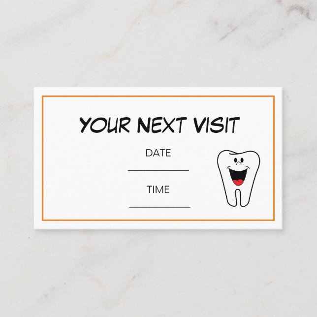 Visite Carte de rendez-vous de dentiste dentaire (Devant)