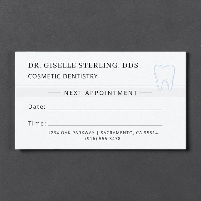 Visite Carte de rendez-vous de dentiste pour la dentister (Créateur téléchargé)
