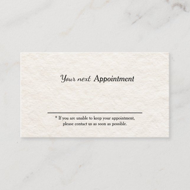 Visite Carte de rendez-vous de salon de beauté (Devant)