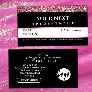 Visite Carte de rendez-vous de salon de beauté Rose Gold