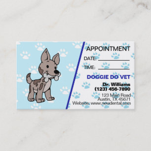 Visite Carte de rendez-vous de vétérinaire avec empreinte