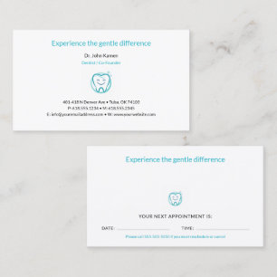 Visite Carte de rendez-vous dentaires   Dentiste