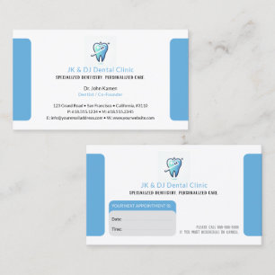 Visite Carte de rendez-vous dentaires   Dentiste