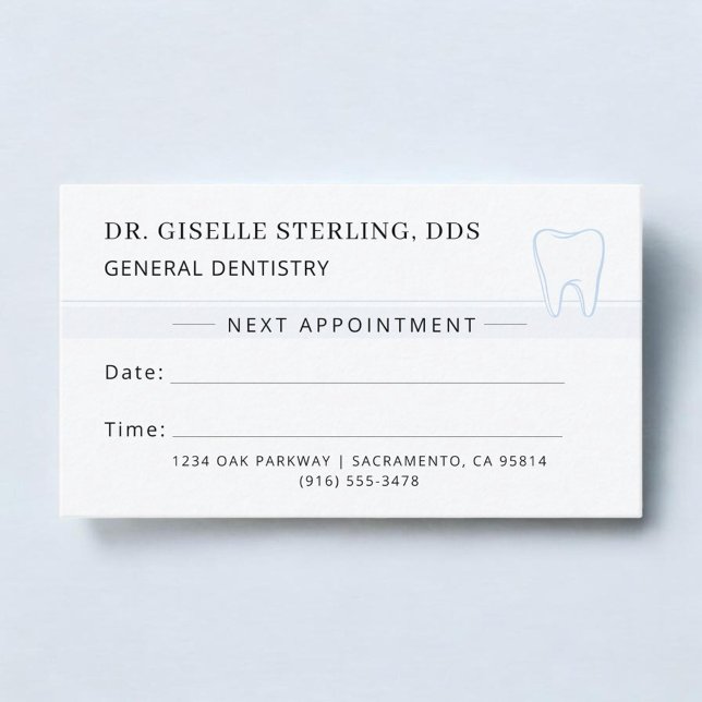 Visite Carte de rendez-vous Dentiste Bleue (Créateur téléchargé)