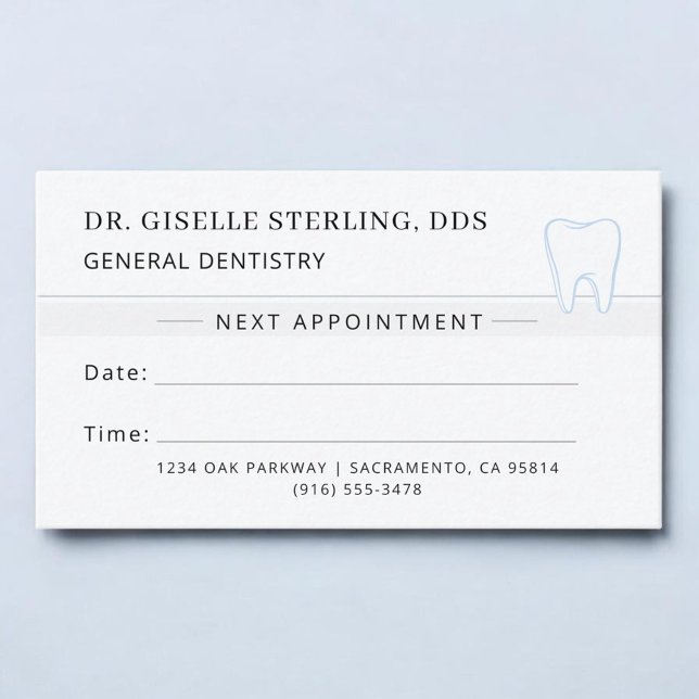 Visite Carte de rendez-vous Dentiste Dent en Argent (Créateur téléchargé)