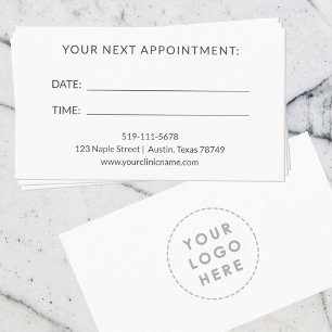 Visite Carte de rendez-vous du thérapeute