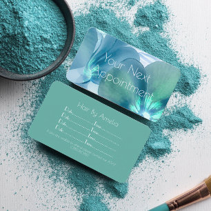 Visite Carte de rendez-vous Floral bleu et Turquoise