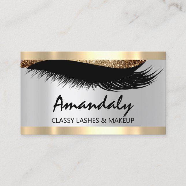 Visite Carte de rendez-vous Gold Maquillage Esthétique (Devant)