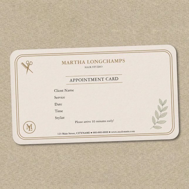 Visite Carte de rendez-vous Hair Studio Premium (Hair Studio Premium Appointment Card)