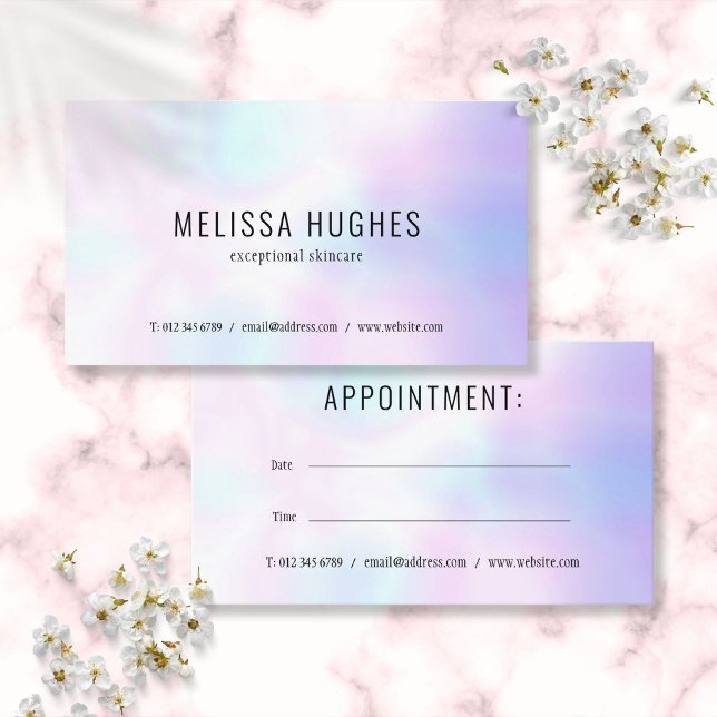 Visite Carte de rendez-vous Holographique moderne simple (Simple Modern Holographic Appointment Card)