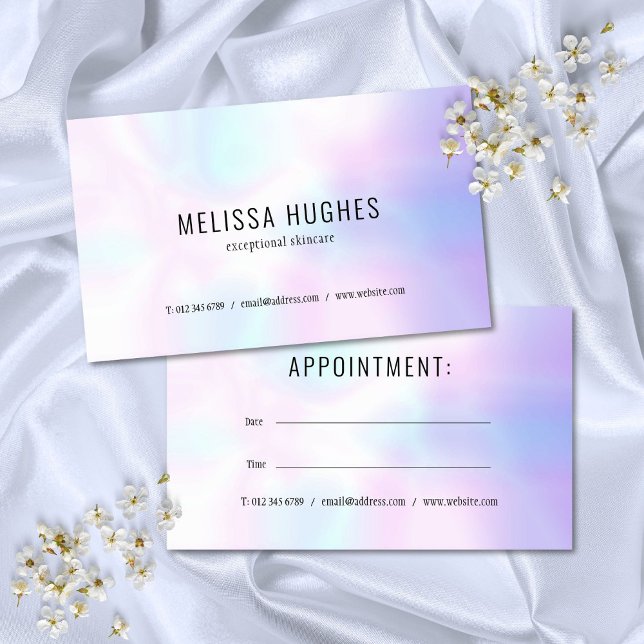 Visite Carte de rendez-vous holographique Simple Modern (Simple Modern Holographic Appointment Card)