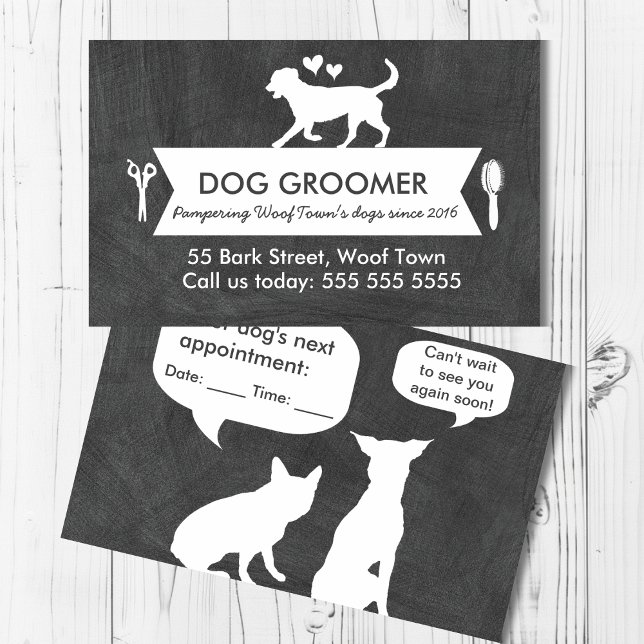 Visite Carte de rendez-vous moderne Black Dog Grooming (Créateur téléchargé)