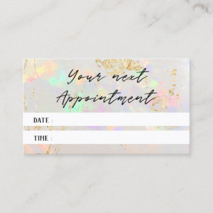 Visite carte de rendez-vous photo texture opale blanche